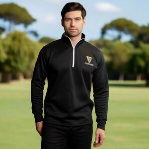 Guinness Black Quarter-Zip Sweater for Men Size XL